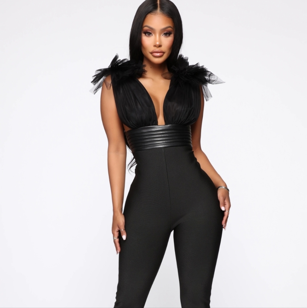 Fashion Nova Editorial Bandage Jumpsuit